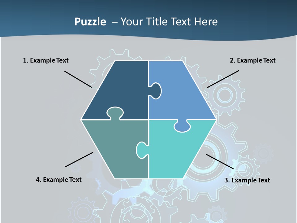 A Blue Powerpoint Presentation With Gears On It PowerPoint Template