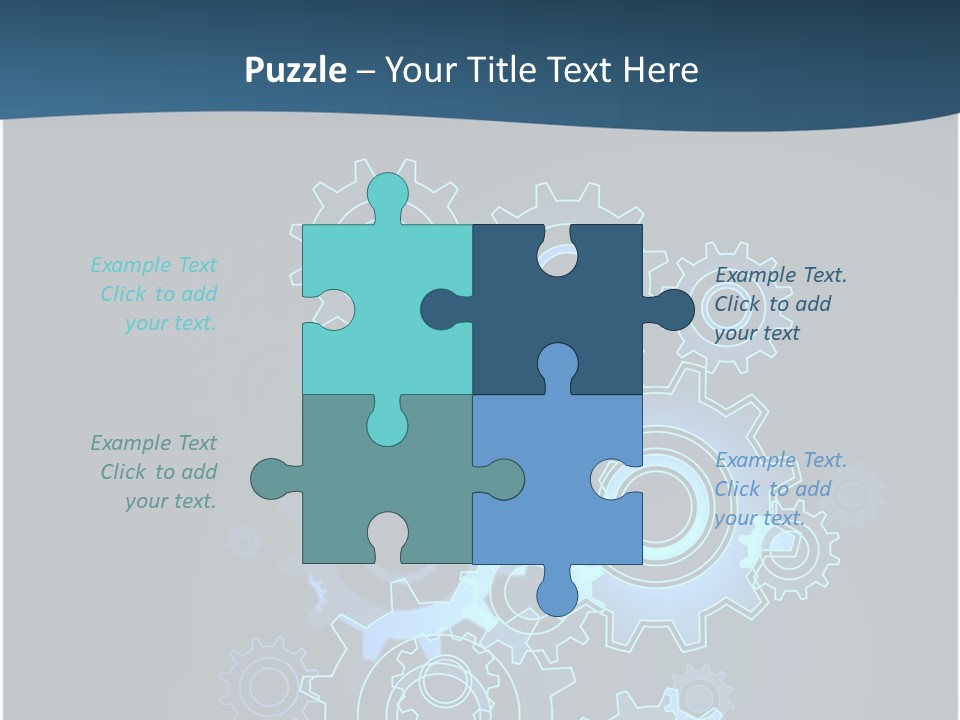 A Blue Powerpoint Presentation With Gears On It PowerPoint Template