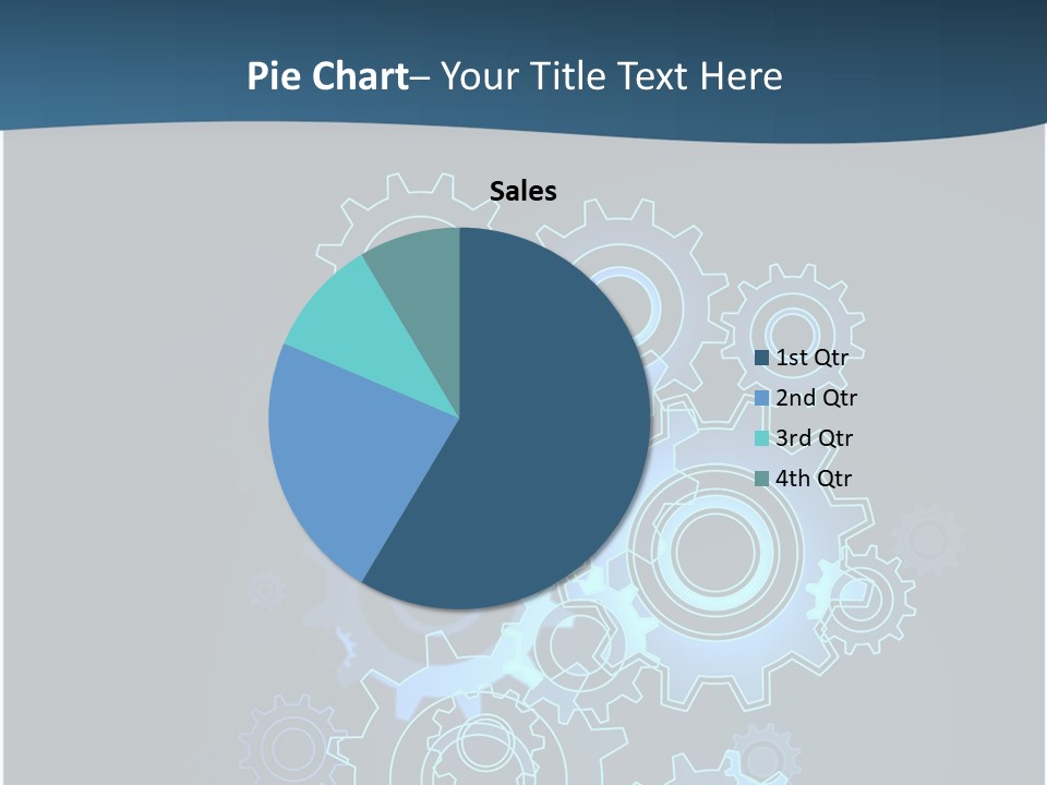 A Blue Powerpoint Presentation With Gears On It PowerPoint Template