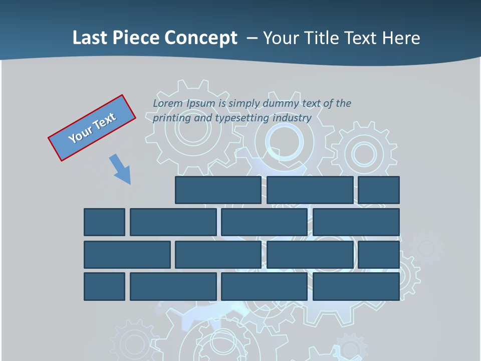 A Blue Powerpoint Presentation With Gears On It PowerPoint Template