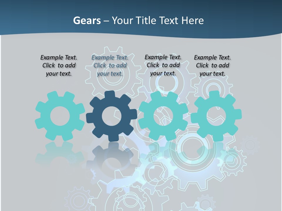 A Blue Powerpoint Presentation With Gears On It PowerPoint Template