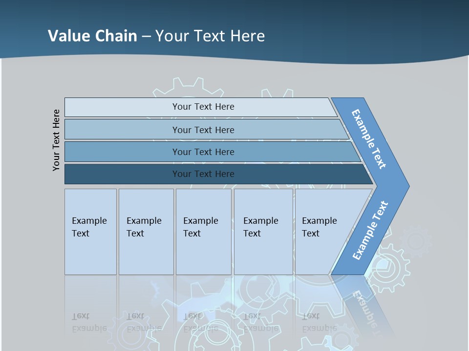 A Blue Powerpoint Presentation With Gears On It PowerPoint Template