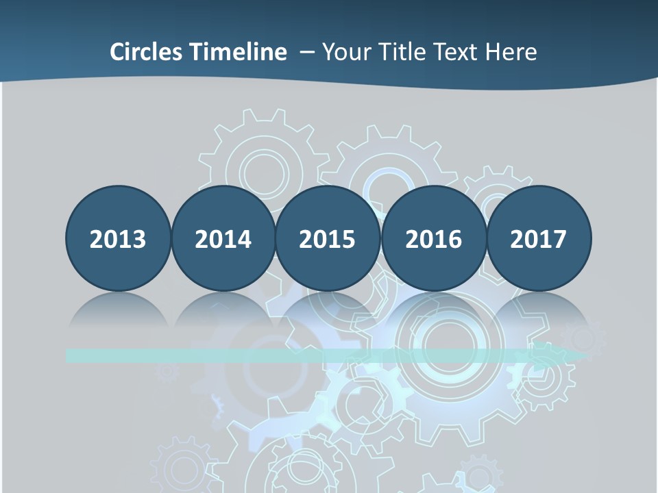 A Blue Powerpoint Presentation With Gears On It PowerPoint Template