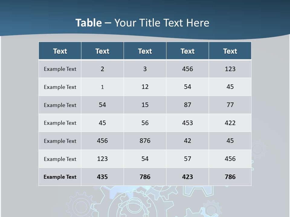 A Blue Powerpoint Presentation With Gears On It PowerPoint Template