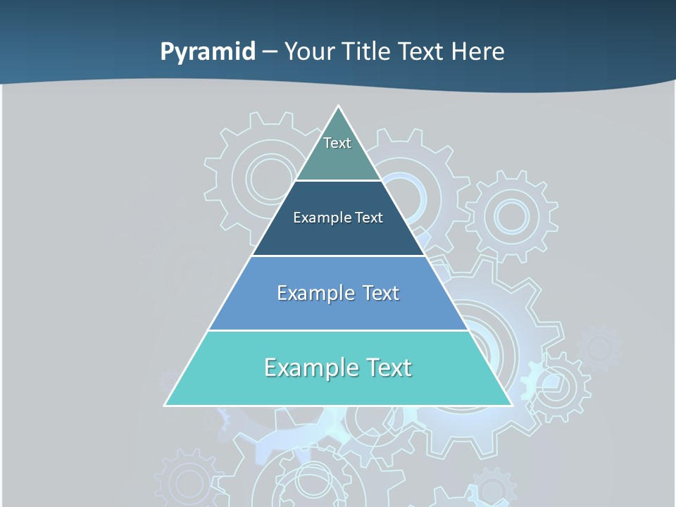 A Blue Powerpoint Presentation With Gears On It PowerPoint Template