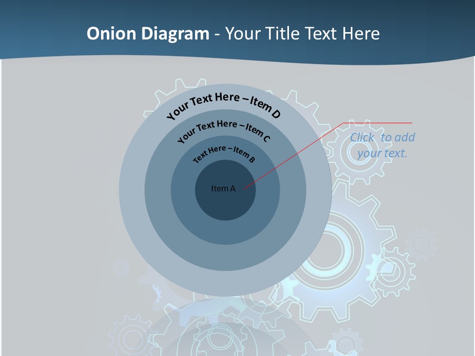 A Blue Powerpoint Presentation With Gears On It PowerPoint Template