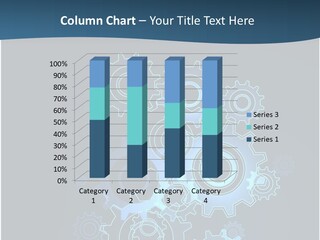 A Blue Powerpoint Presentation With Gears On It PowerPoint Template