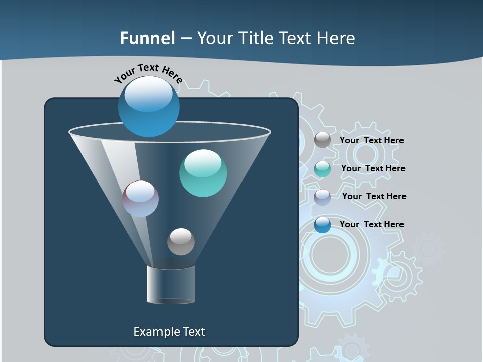 A Blue Powerpoint Presentation With Gears On It PowerPoint Template