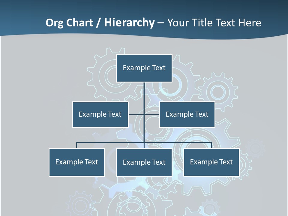 A Blue Powerpoint Presentation With Gears On It PowerPoint Template