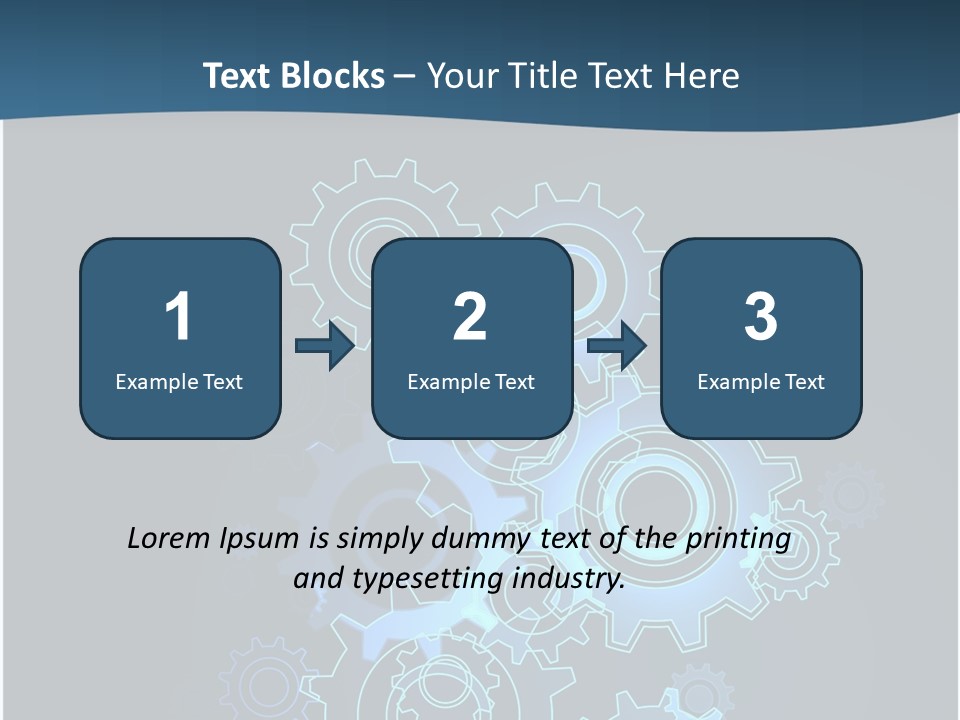 A Blue Powerpoint Presentation With Gears On It PowerPoint Template