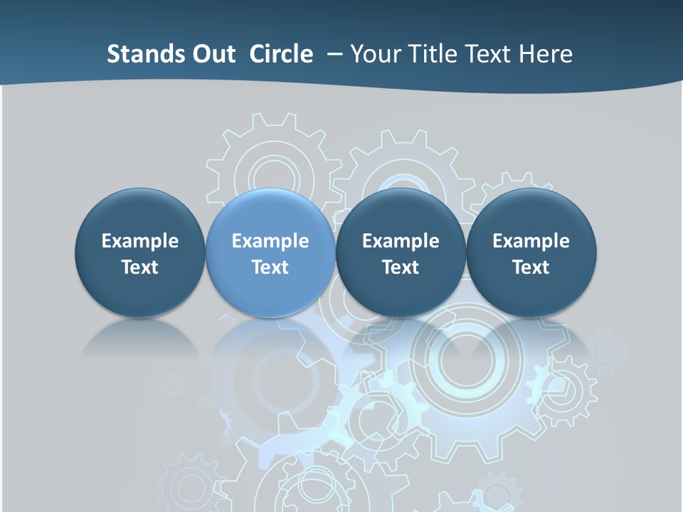 A Blue Powerpoint Presentation With Gears On It PowerPoint Template