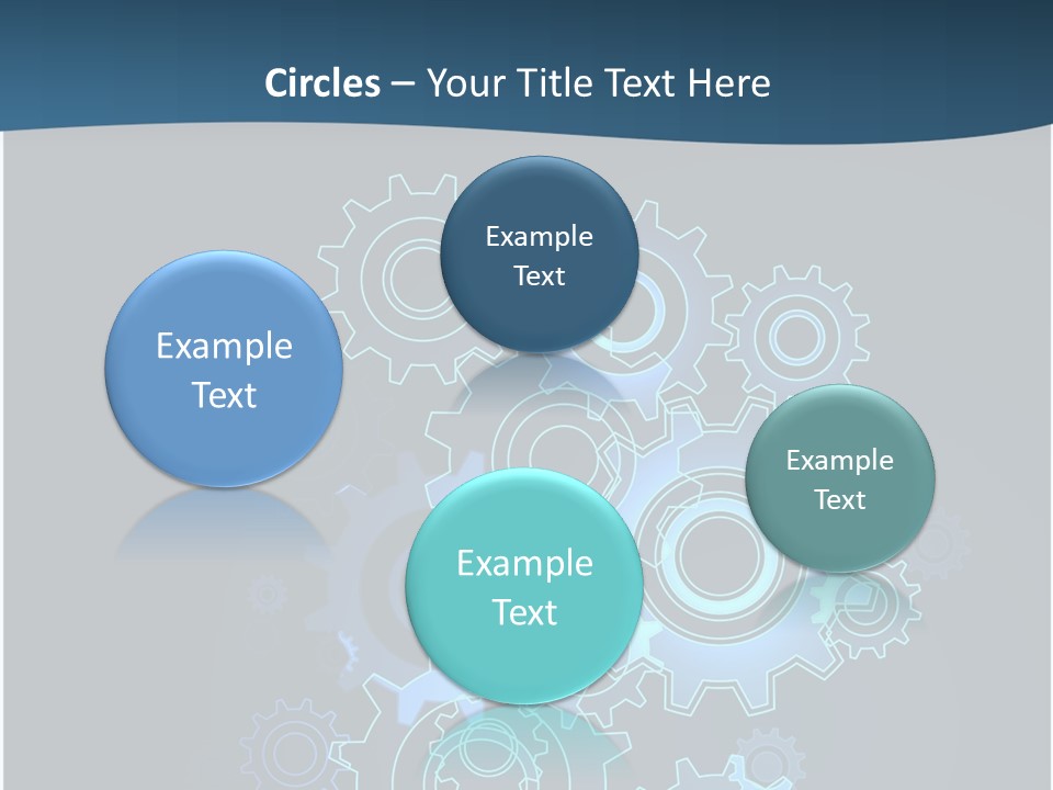 A Blue Powerpoint Presentation With Gears On It PowerPoint Template