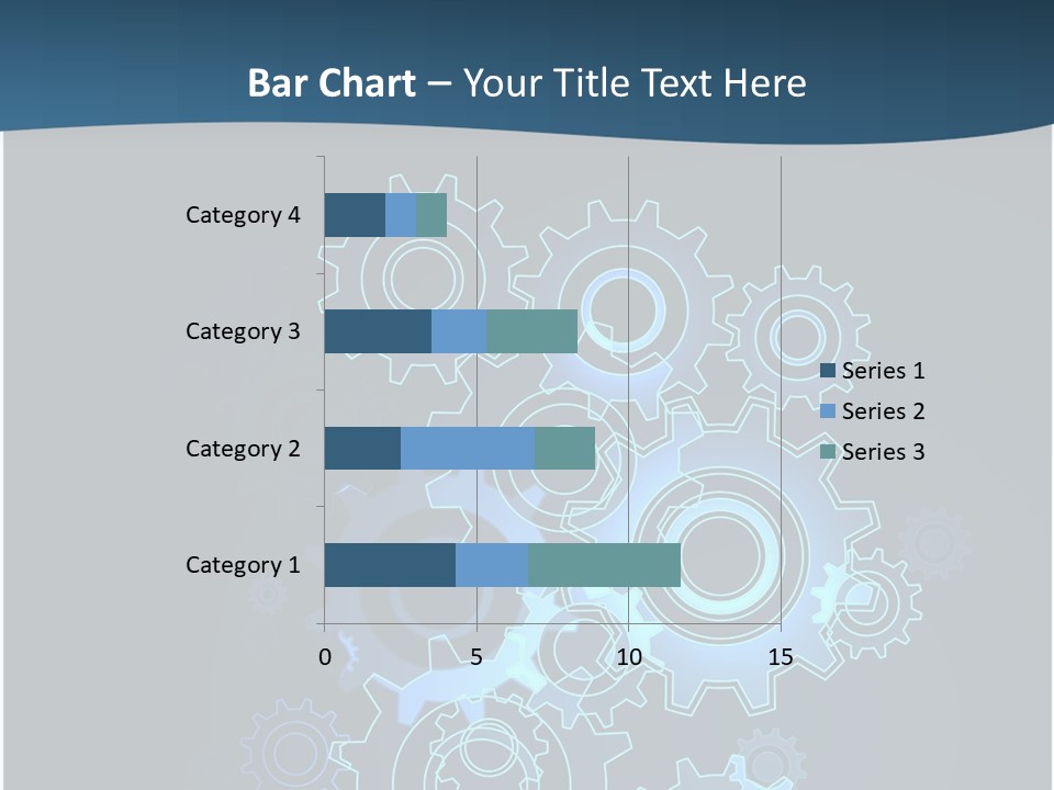 A Blue Powerpoint Presentation With Gears On It PowerPoint Template
