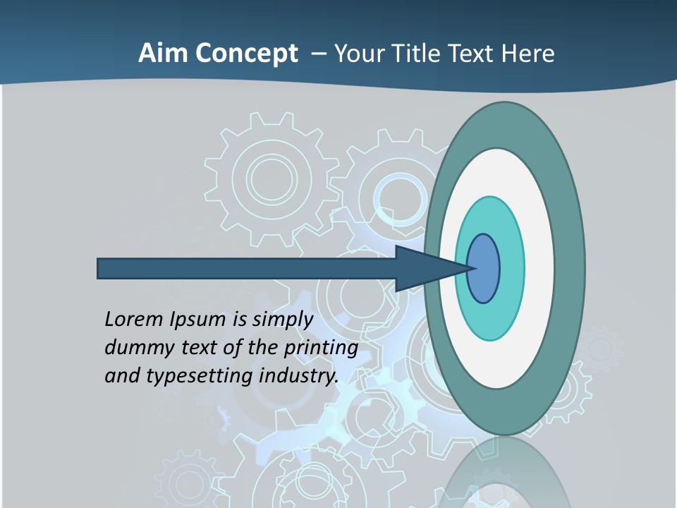 A Blue Powerpoint Presentation With Gears On It PowerPoint Template