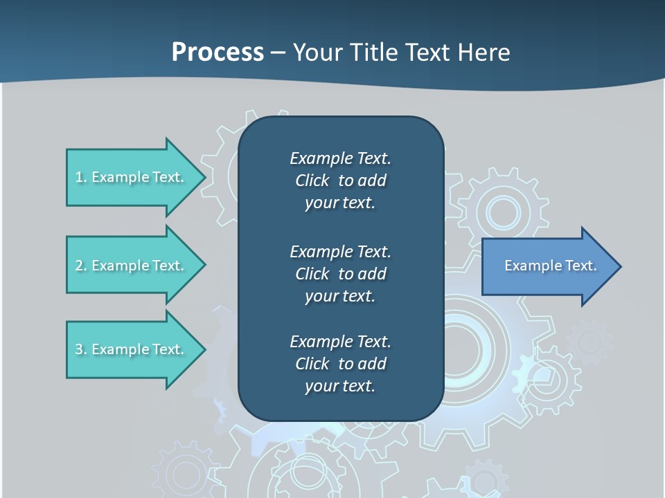A Blue Powerpoint Presentation With Gears On It PowerPoint Template