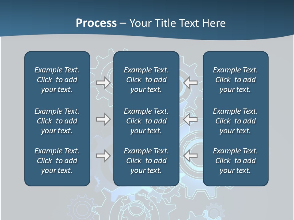 A Blue Powerpoint Presentation With Gears On It PowerPoint Template