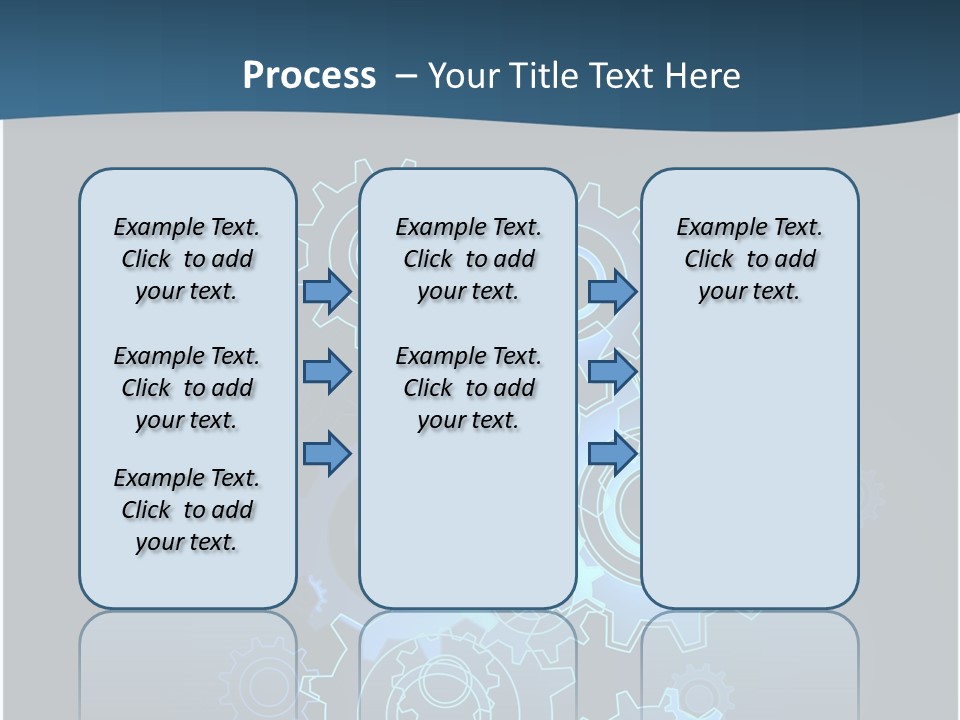 A Blue Powerpoint Presentation With Gears On It PowerPoint Template