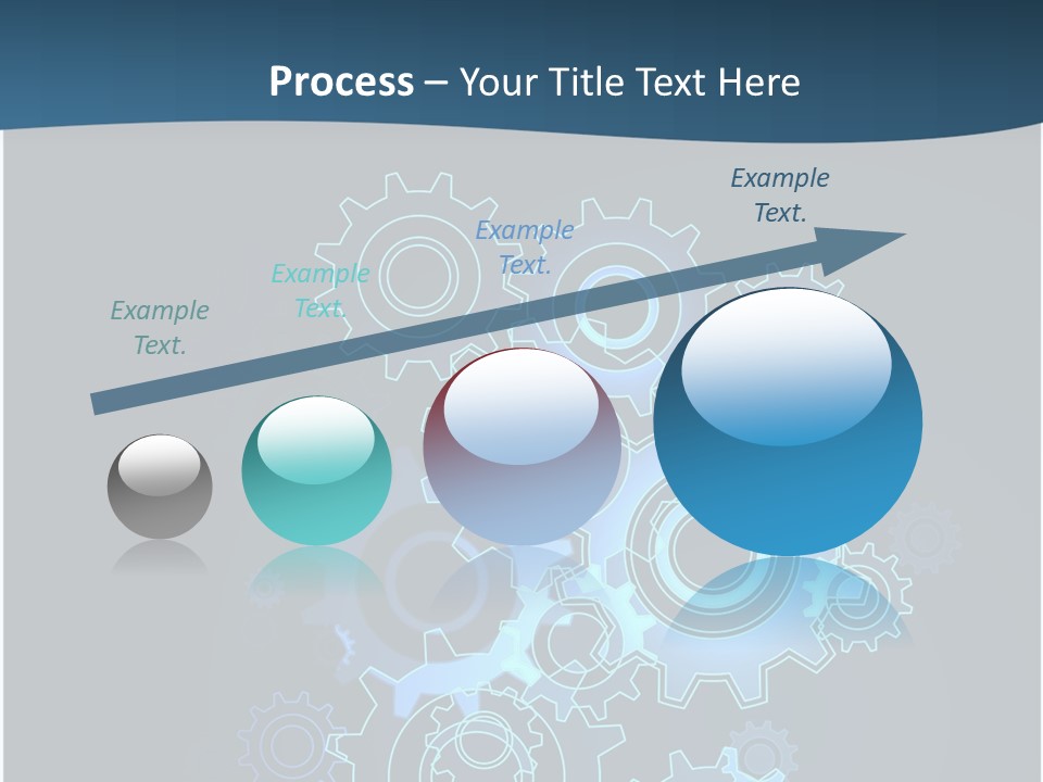 A Blue Powerpoint Presentation With Gears On It PowerPoint Template