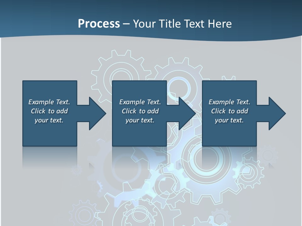 A Blue Powerpoint Presentation With Gears On It PowerPoint Template