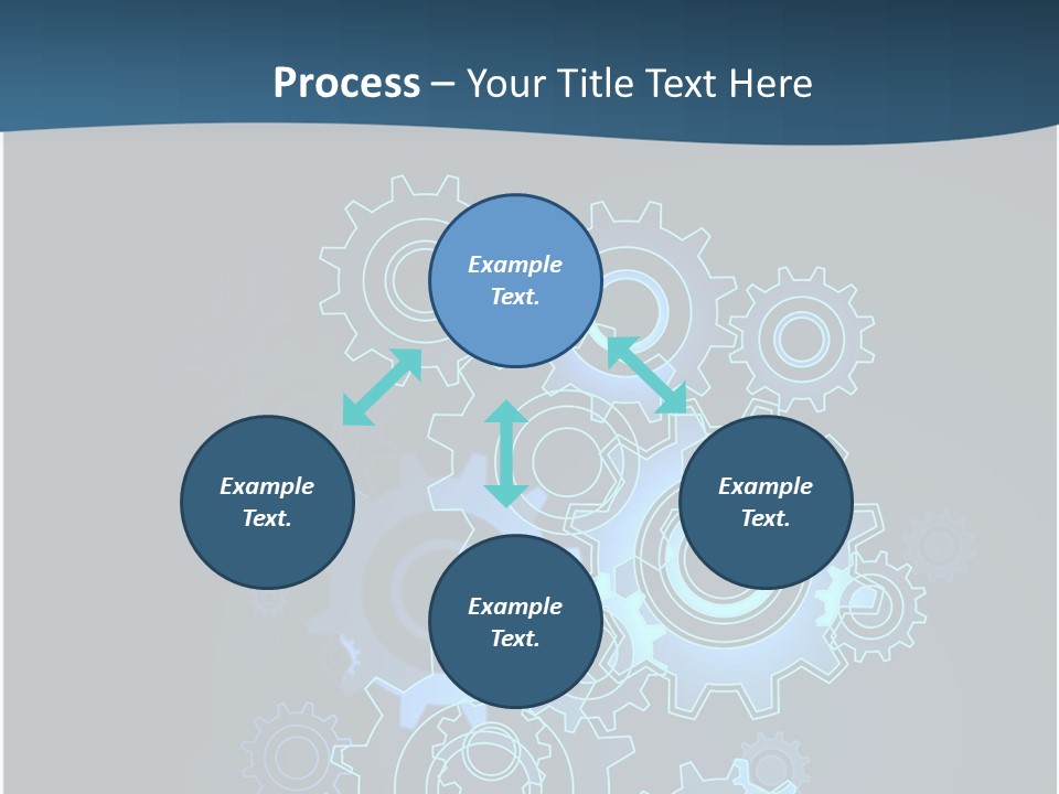 A Blue Powerpoint Presentation With Gears On It PowerPoint Template