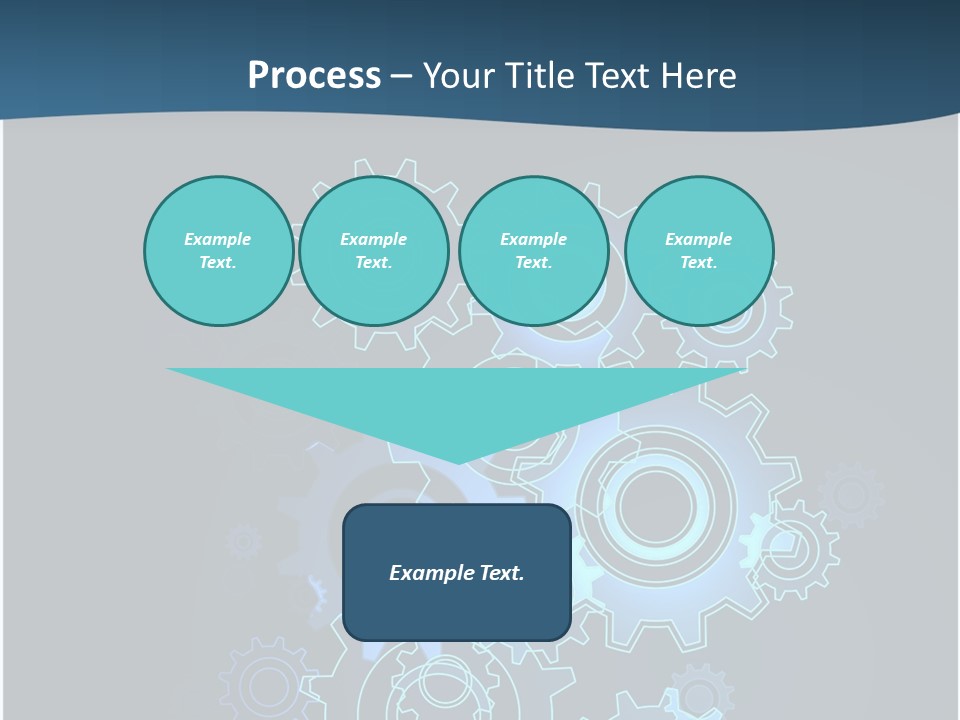 A Blue Powerpoint Presentation With Gears On It PowerPoint Template