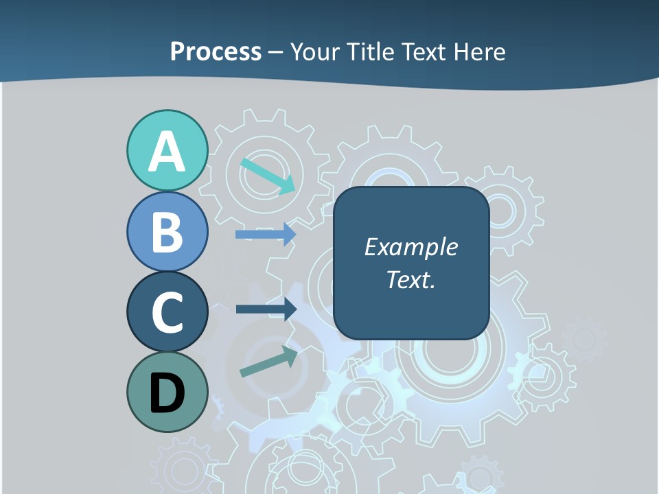 A Blue Powerpoint Presentation With Gears On It PowerPoint Template