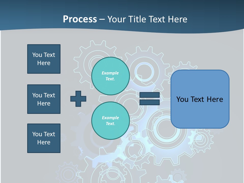 A Blue Powerpoint Presentation With Gears On It PowerPoint Template