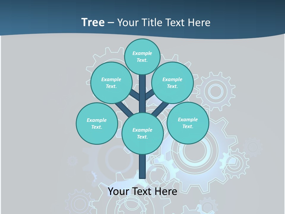 A Blue Powerpoint Presentation With Gears On It PowerPoint Template
