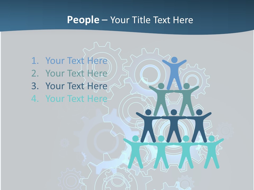 A Blue Powerpoint Presentation With Gears On It PowerPoint Template