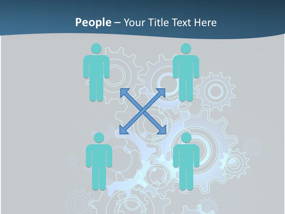 A Blue Powerpoint Presentation With Gears On It PowerPoint Template