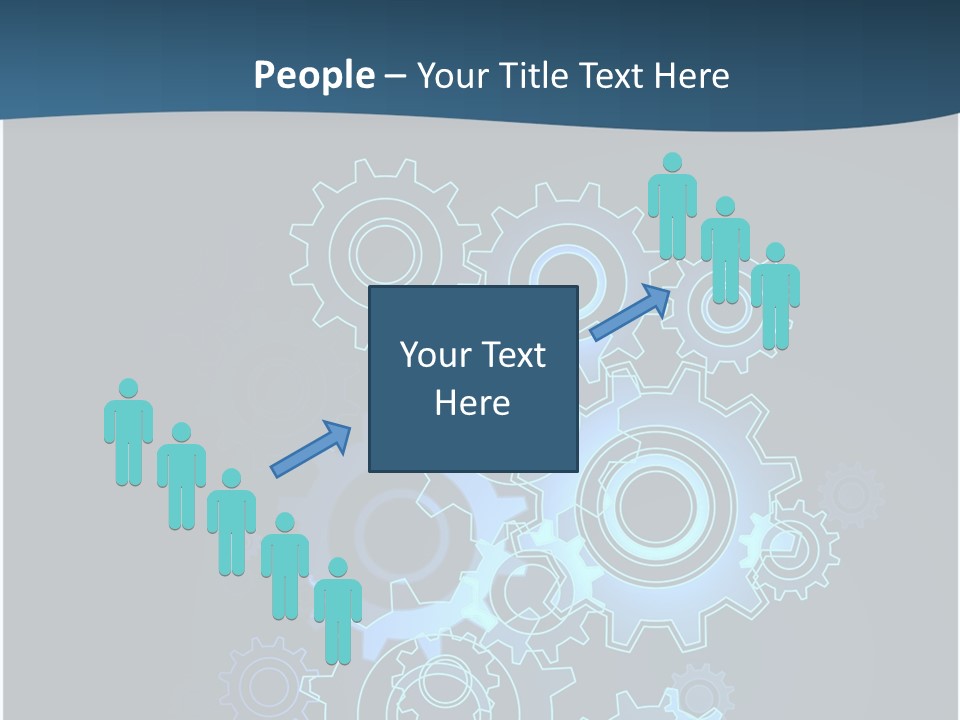 A Blue Powerpoint Presentation With Gears On It PowerPoint Template