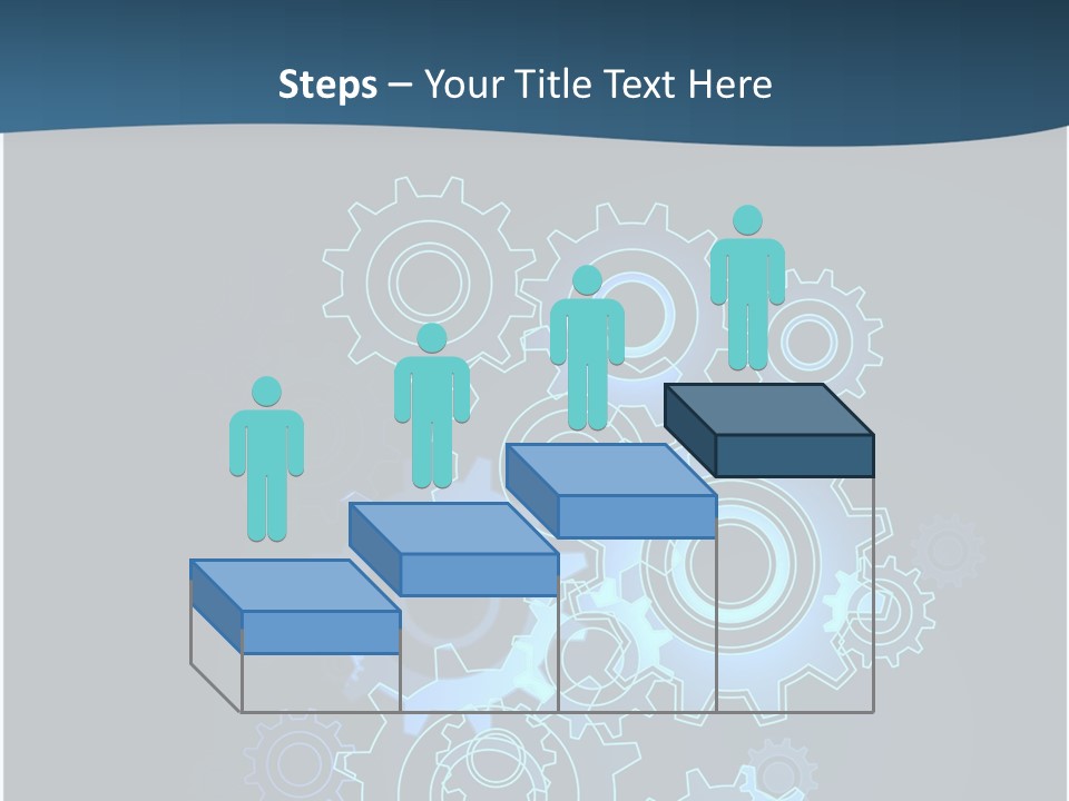 A Blue Powerpoint Presentation With Gears On It PowerPoint Template