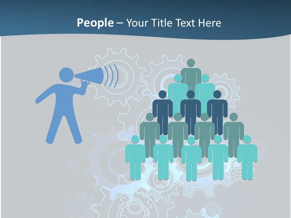 A Blue Powerpoint Presentation With Gears On It PowerPoint Template