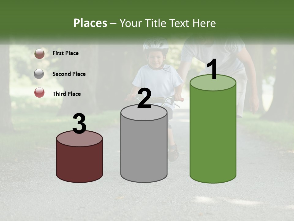 A Man Teaching A Boy How To Ride A Bike PowerPoint Template