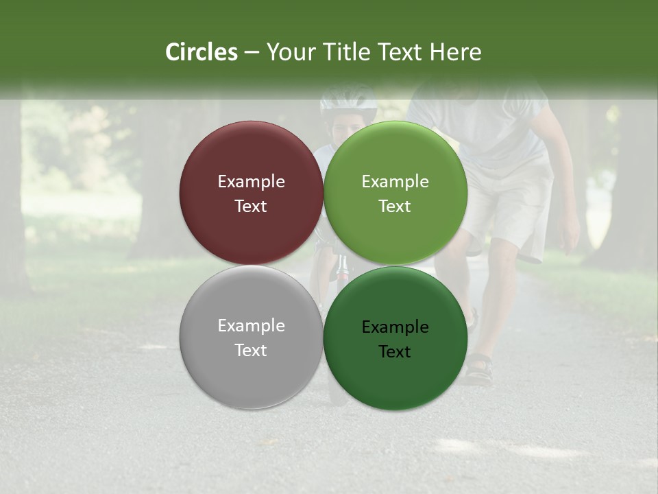 A Man Teaching A Boy How To Ride A Bike PowerPoint Template