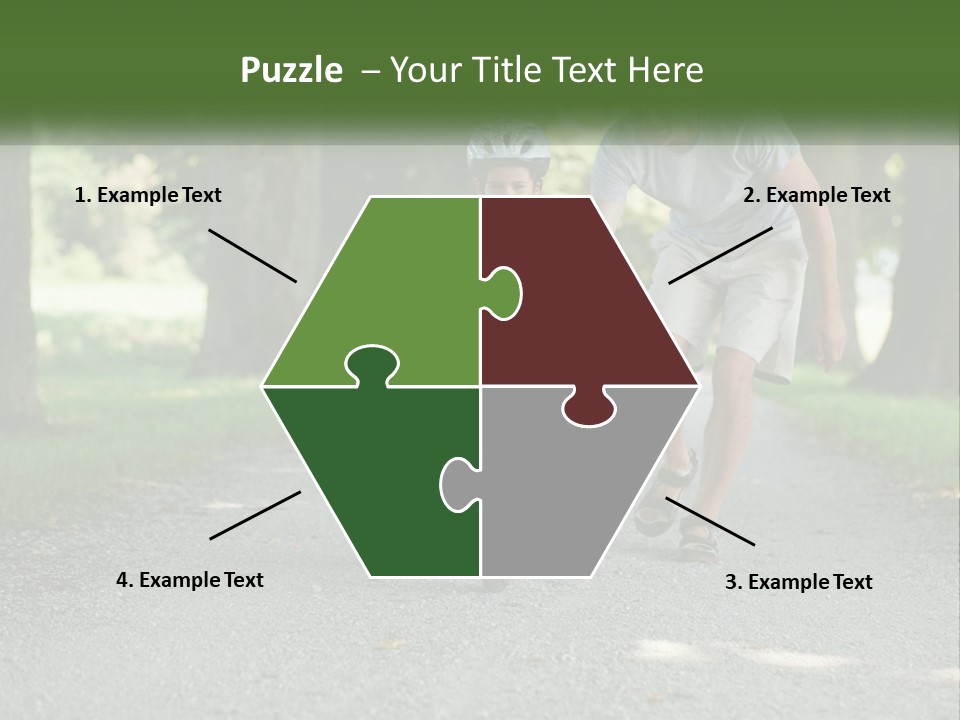 A Man Teaching A Boy How To Ride A Bike PowerPoint Template