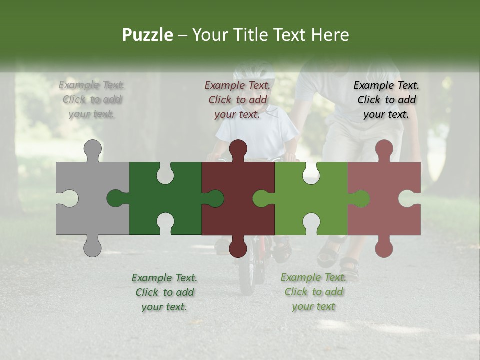 A Man Teaching A Boy How To Ride A Bike PowerPoint Template