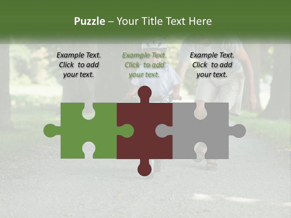 A Man Teaching A Boy How To Ride A Bike PowerPoint Template