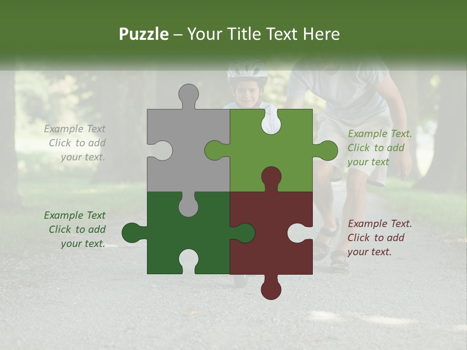 A Man Teaching A Boy How To Ride A Bike PowerPoint Template