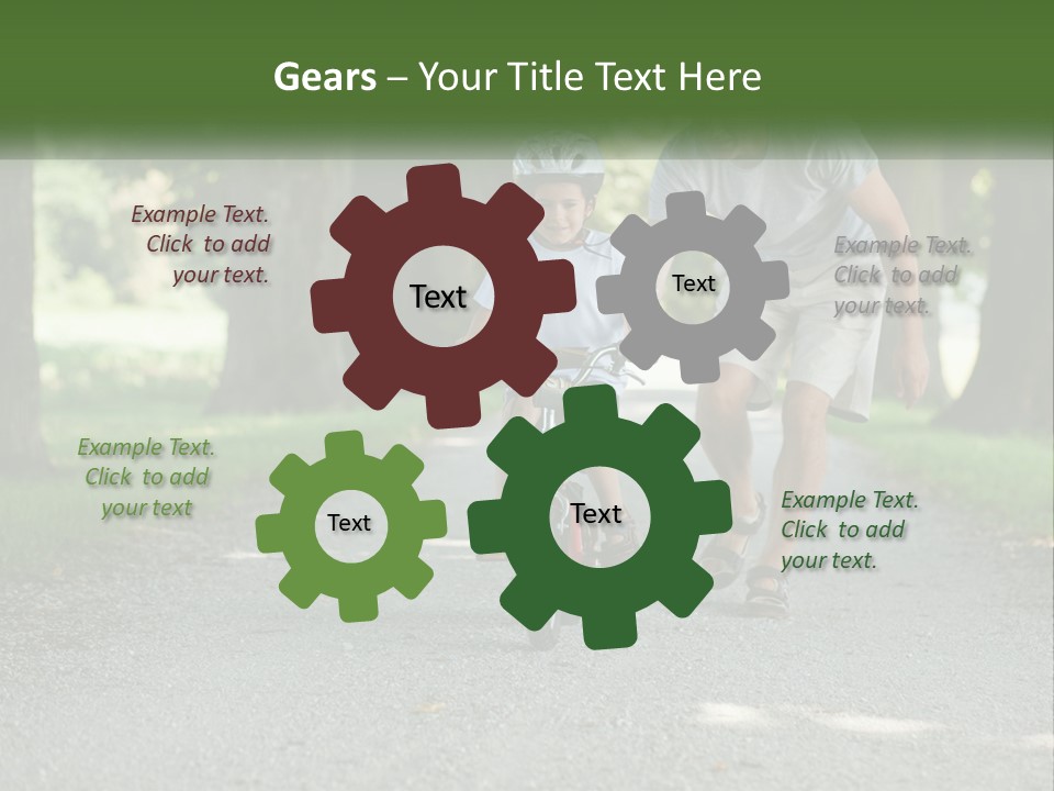 A Man Teaching A Boy How To Ride A Bike PowerPoint Template