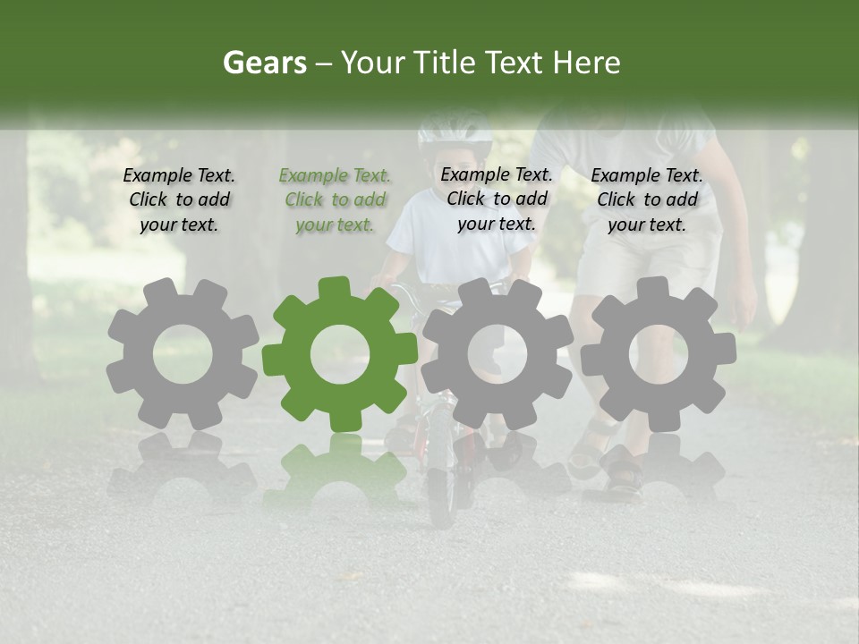 A Man Teaching A Boy How To Ride A Bike PowerPoint Template