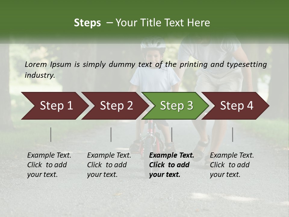 A Man Teaching A Boy How To Ride A Bike PowerPoint Template