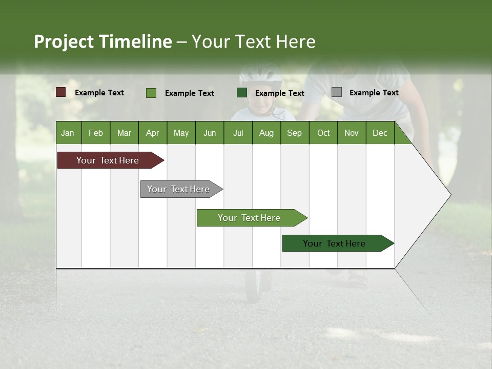 A Man Teaching A Boy How To Ride A Bike PowerPoint Template