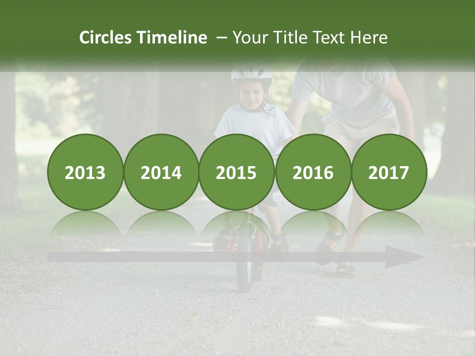 A Man Teaching A Boy How To Ride A Bike PowerPoint Template