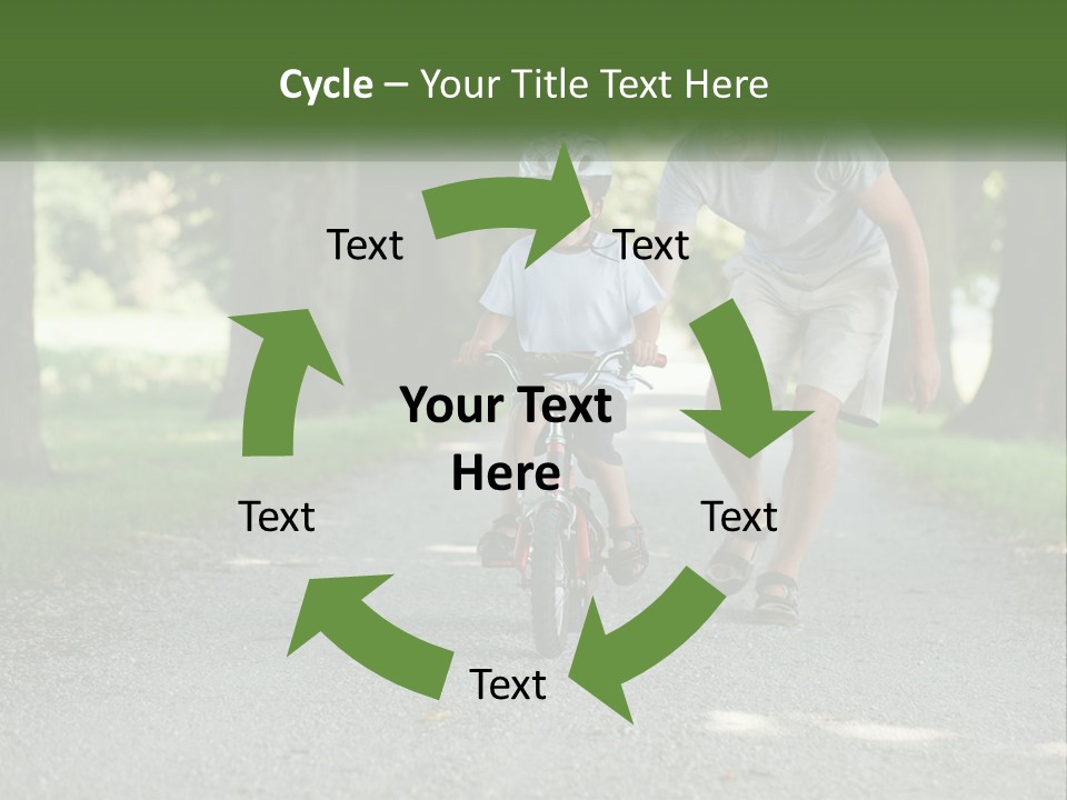 A Man Teaching A Boy How To Ride A Bike PowerPoint Template