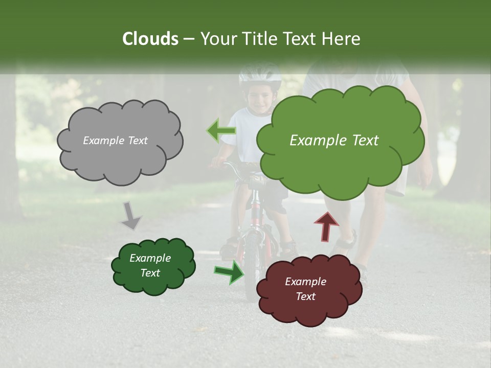 A Man Teaching A Boy How To Ride A Bike PowerPoint Template