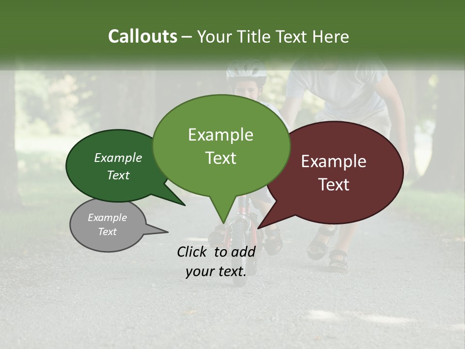 A Man Teaching A Boy How To Ride A Bike PowerPoint Template