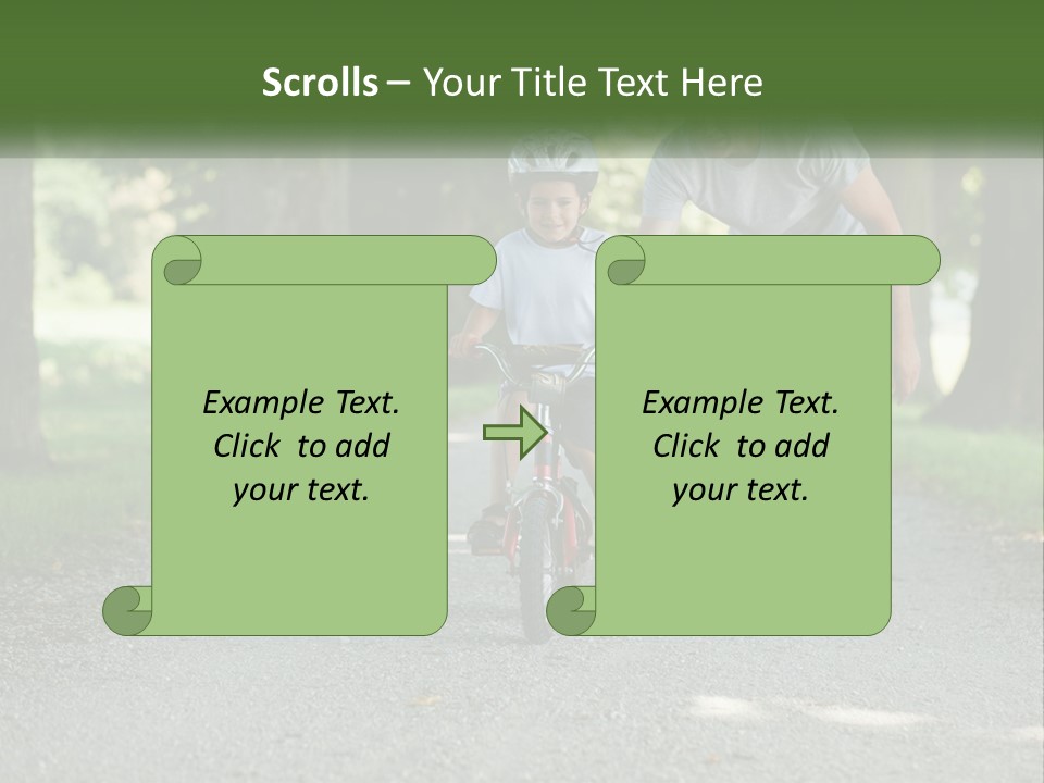 A Man Teaching A Boy How To Ride A Bike PowerPoint Template
