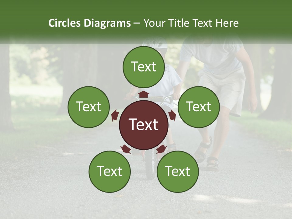 A Man Teaching A Boy How To Ride A Bike PowerPoint Template