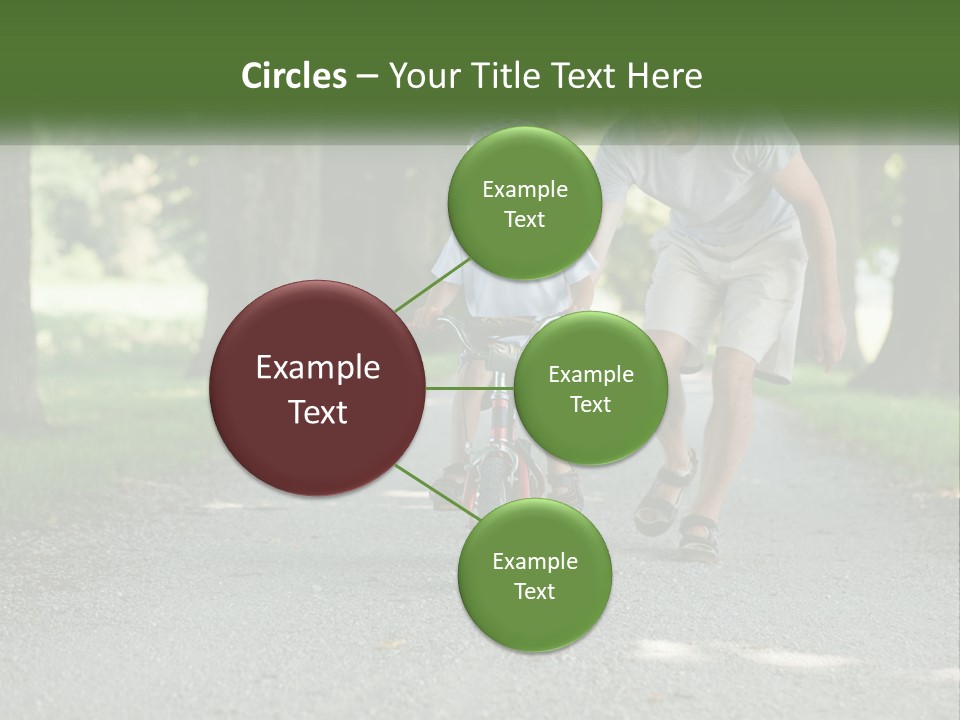 A Man Teaching A Boy How To Ride A Bike PowerPoint Template